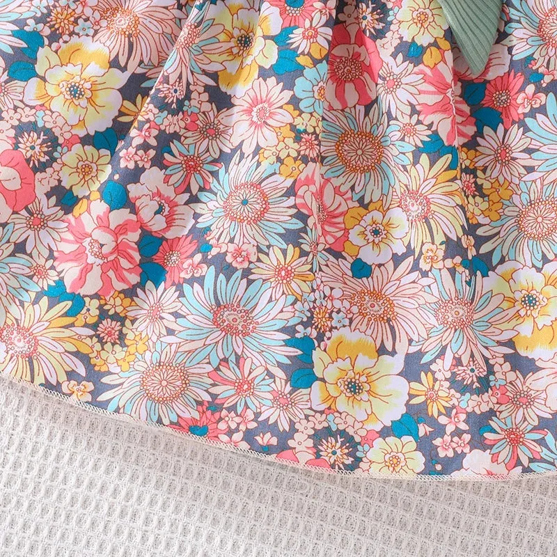 1-6 Years old  Birthday Summer Fashion Ruffle Sleeve Cute Floral Dresses
