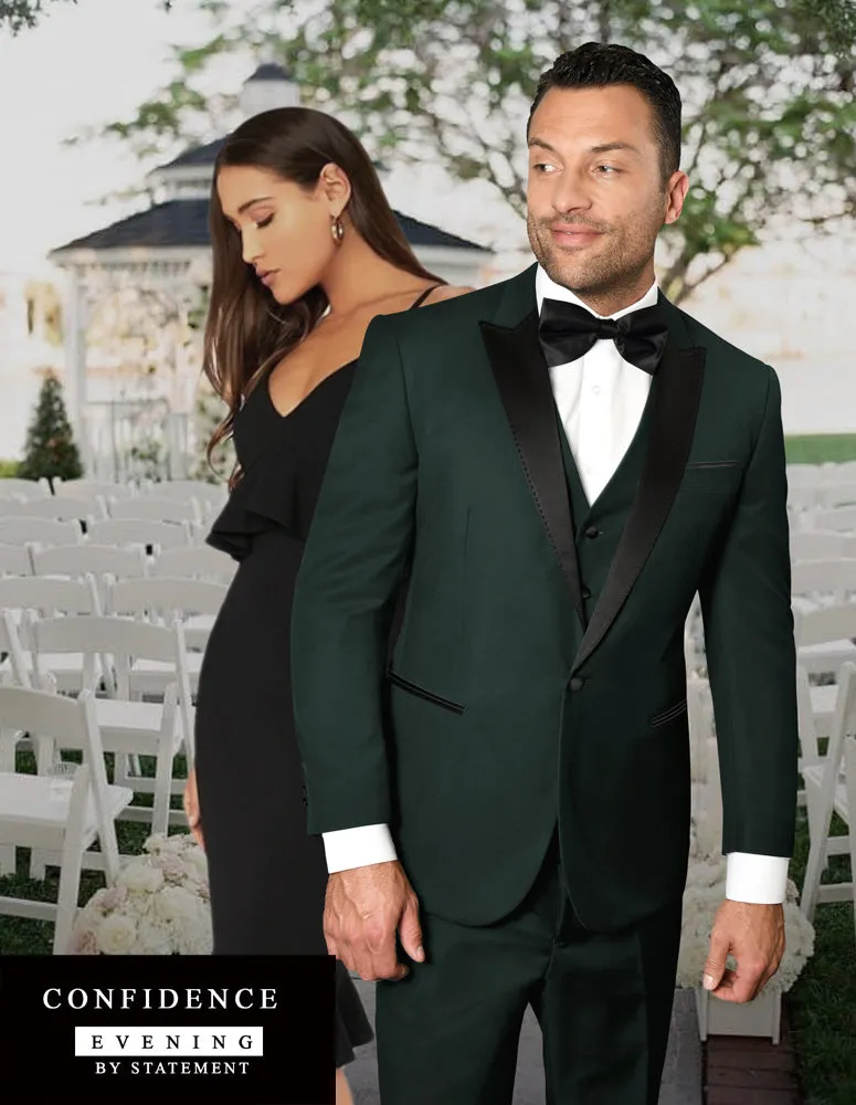 3pc Tailored Fit Flat Front Pants | Tux-pk | Hunter