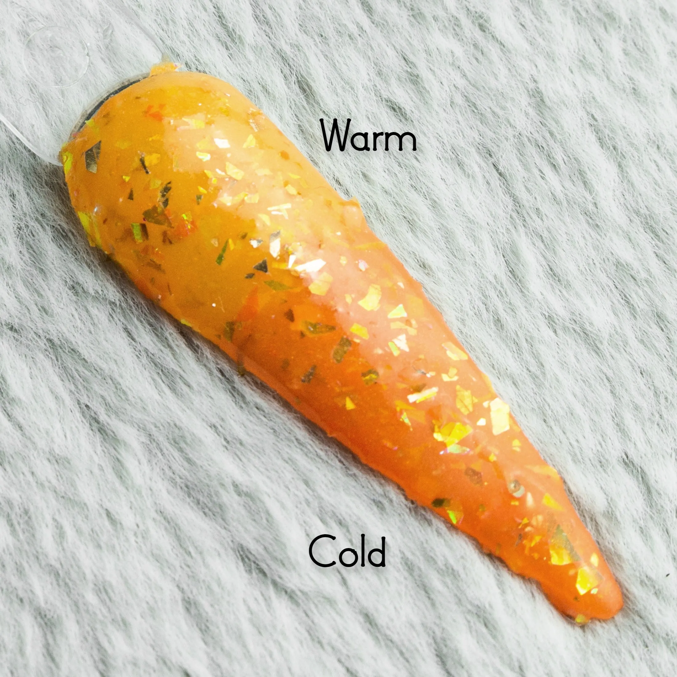 Afterglow- Orange-Yellow Thermal, Glow, Flakes Nail Dip Powder