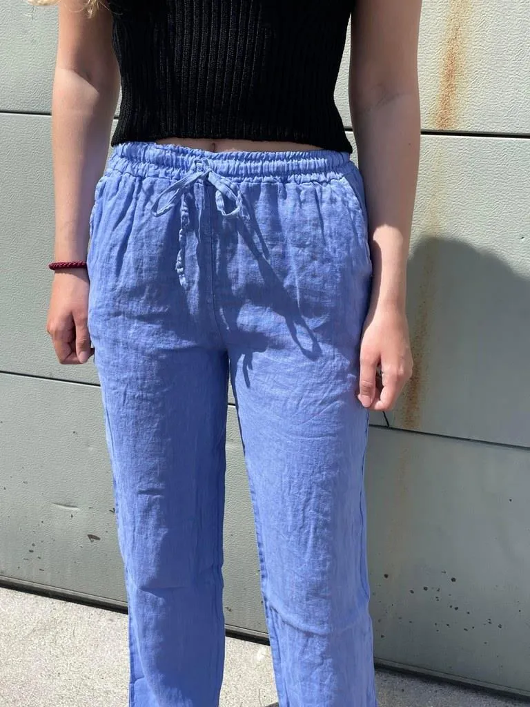 Aino linen pants - lightblue