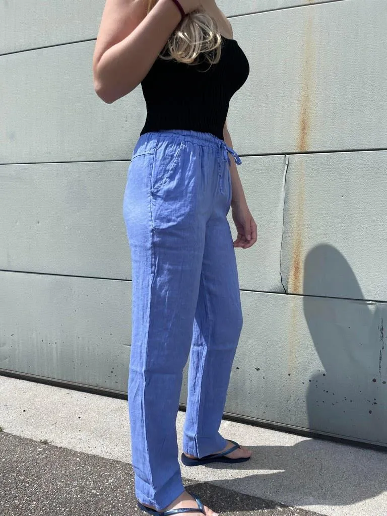 Aino linen pants - lightblue