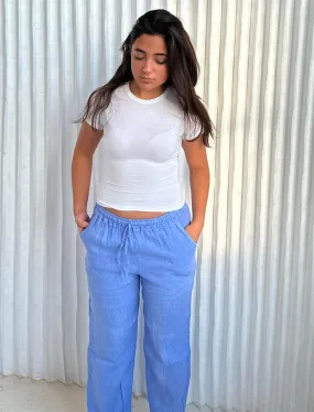 Aino linen pants - lightblue