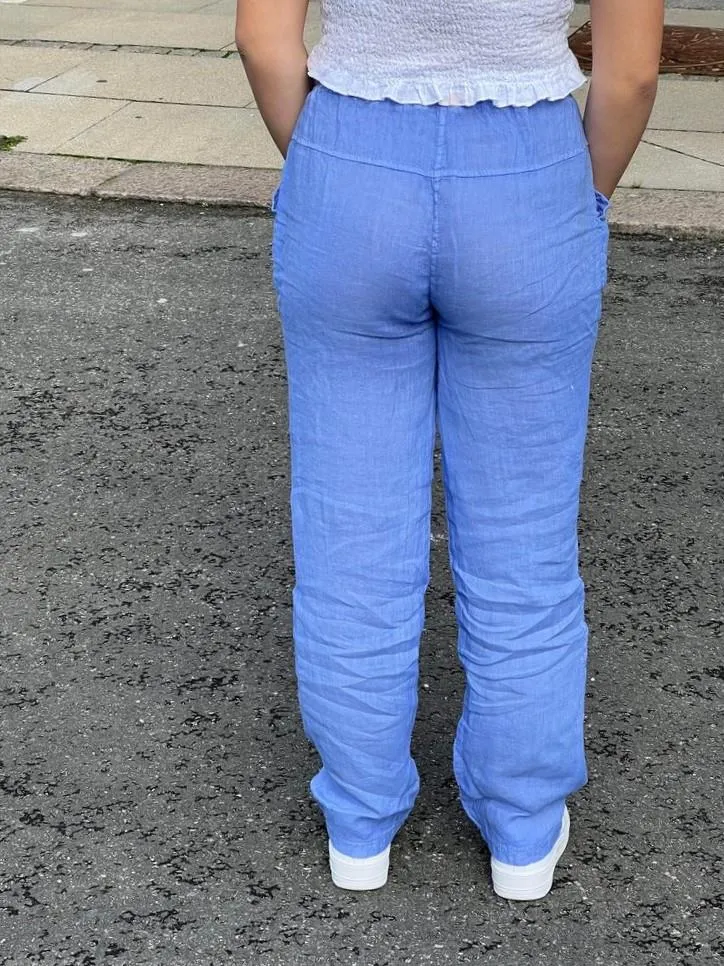 Aino linen pants - lightblue