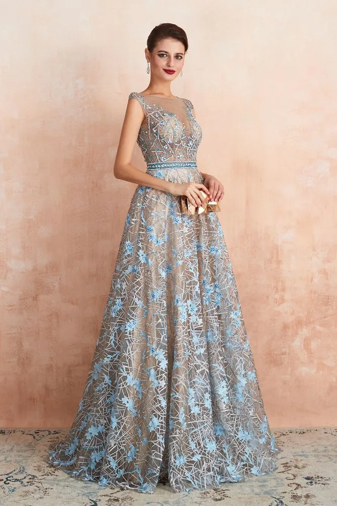Amazing Sleeveless aline Evening Swing Dress Floral Wedding Party Dress