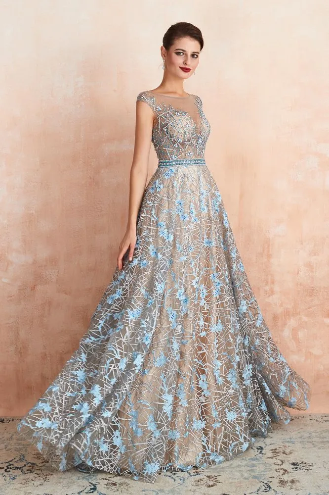 Amazing Sleeveless aline Evening Swing Dress Floral Wedding Party Dress