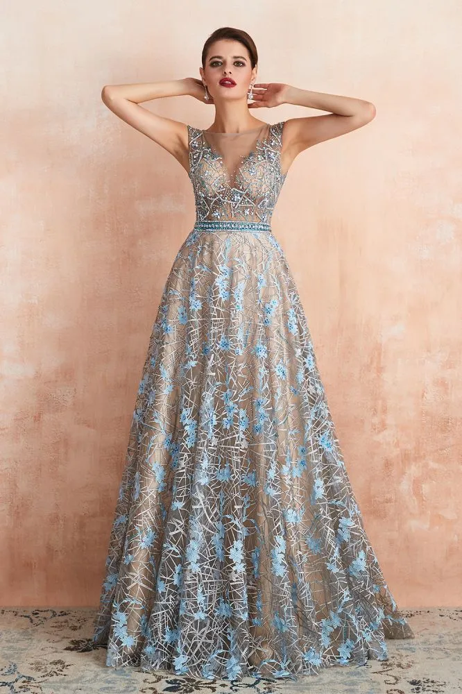 Amazing Sleeveless aline Evening Swing Dress Floral Wedding Party Dress