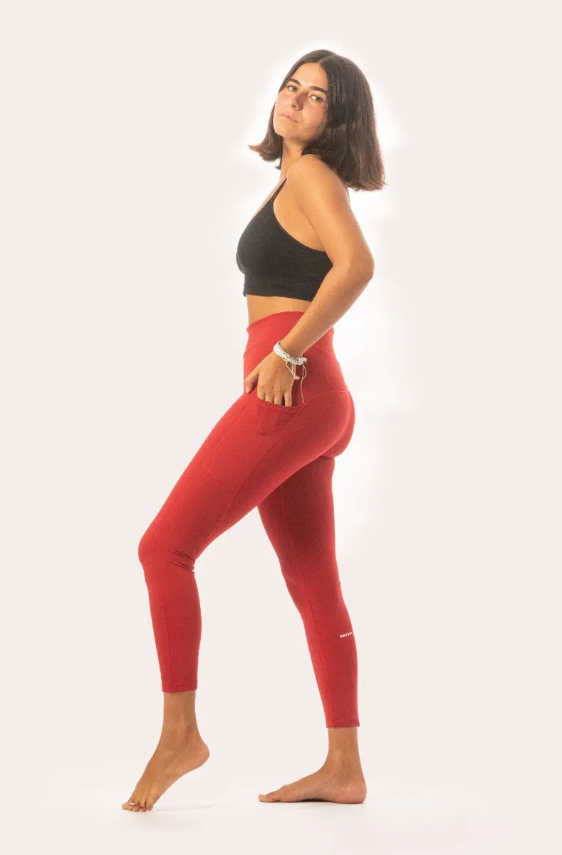 Basic Legging Pants -Red