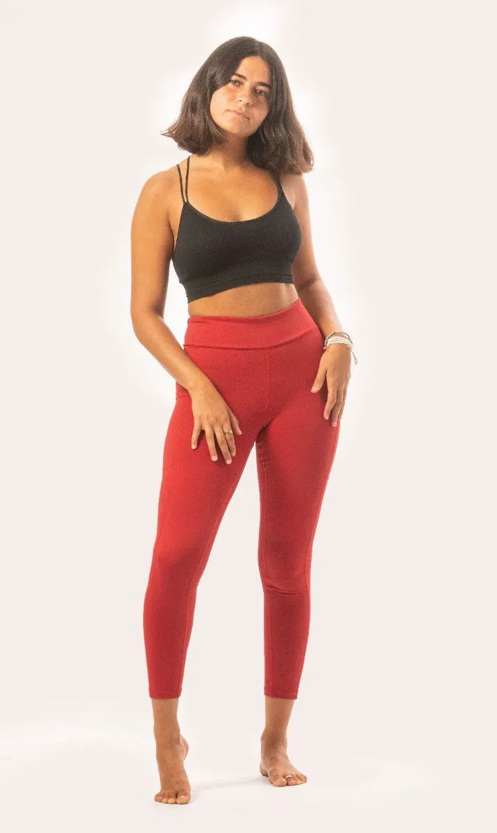 Basic Legging Pants -Red