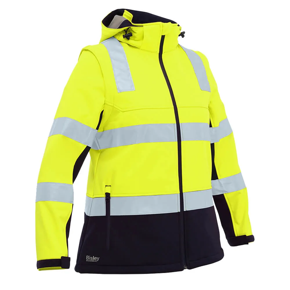 Bisley BJL6078T Women?s Taped Two Tone Hi Vis 3-In-1 Soft Shell Jacket