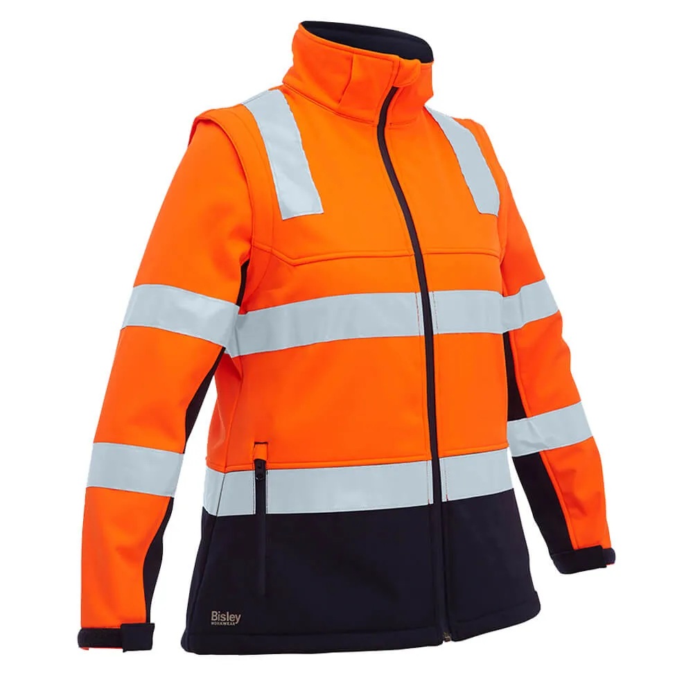 Bisley BJL6078T Women?s Taped Two Tone Hi Vis 3-In-1 Soft Shell Jacket