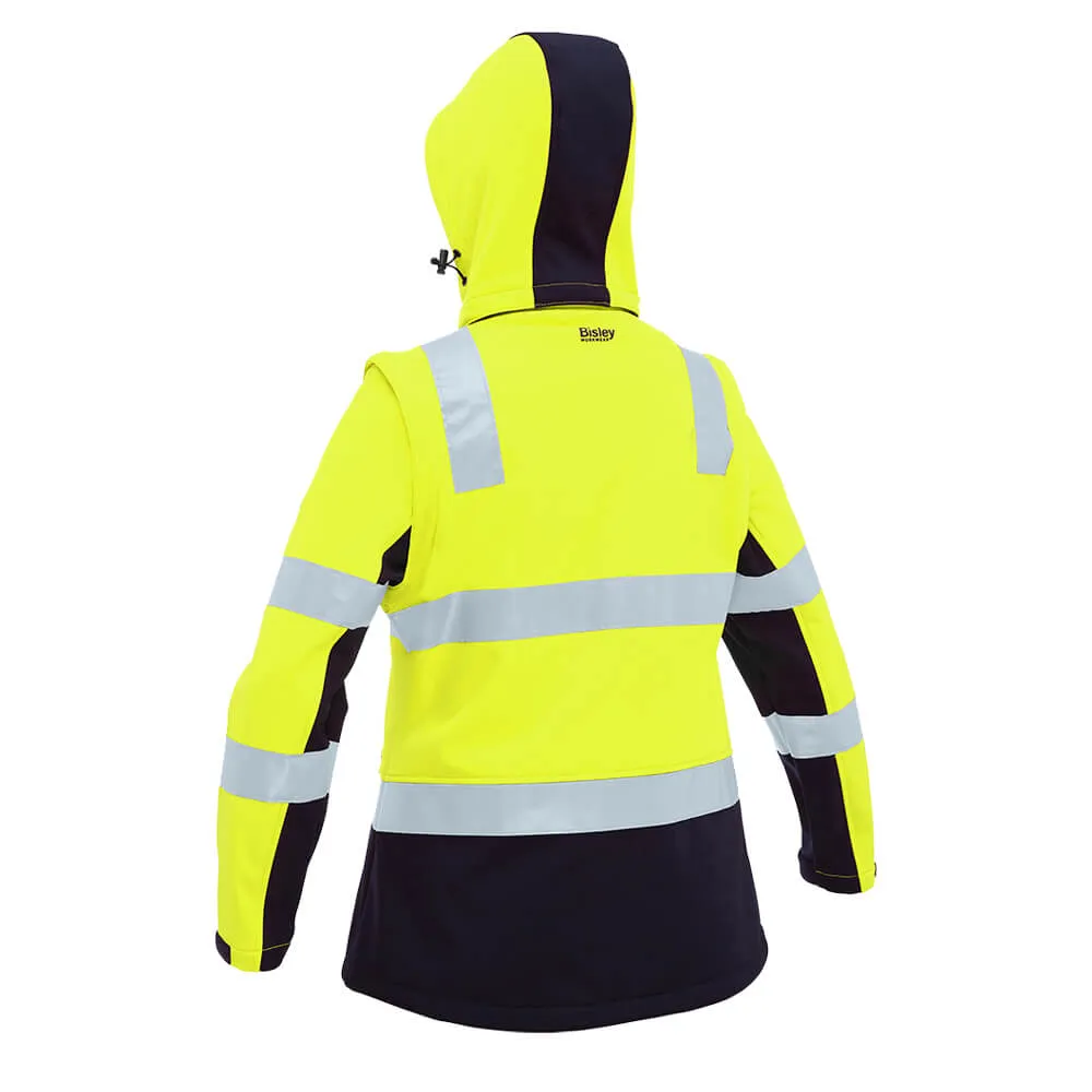 Bisley BJL6078T Women?s Taped Two Tone Hi Vis 3-In-1 Soft Shell Jacket