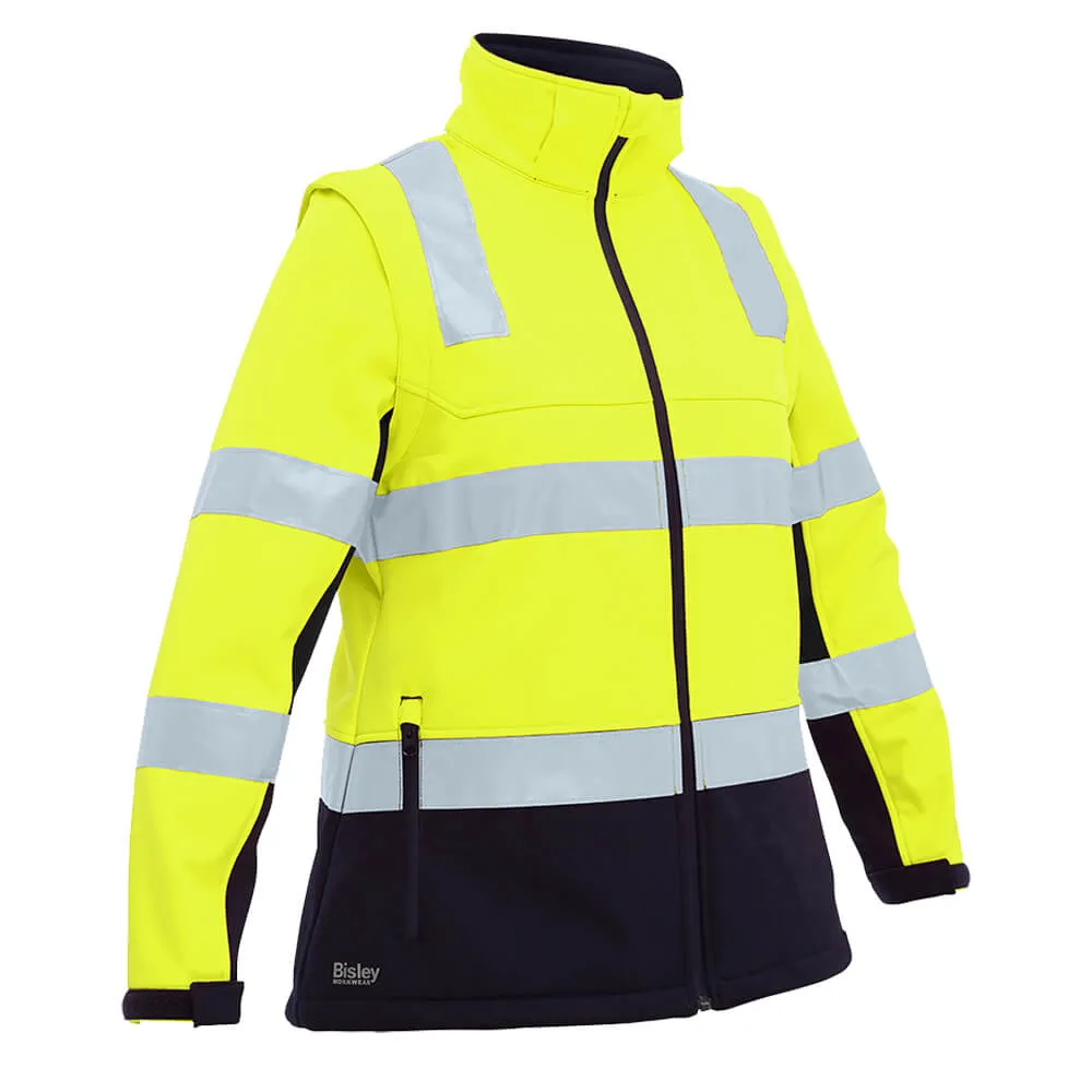 Bisley BJL6078T Women?s Taped Two Tone Hi Vis 3-In-1 Soft Shell Jacket