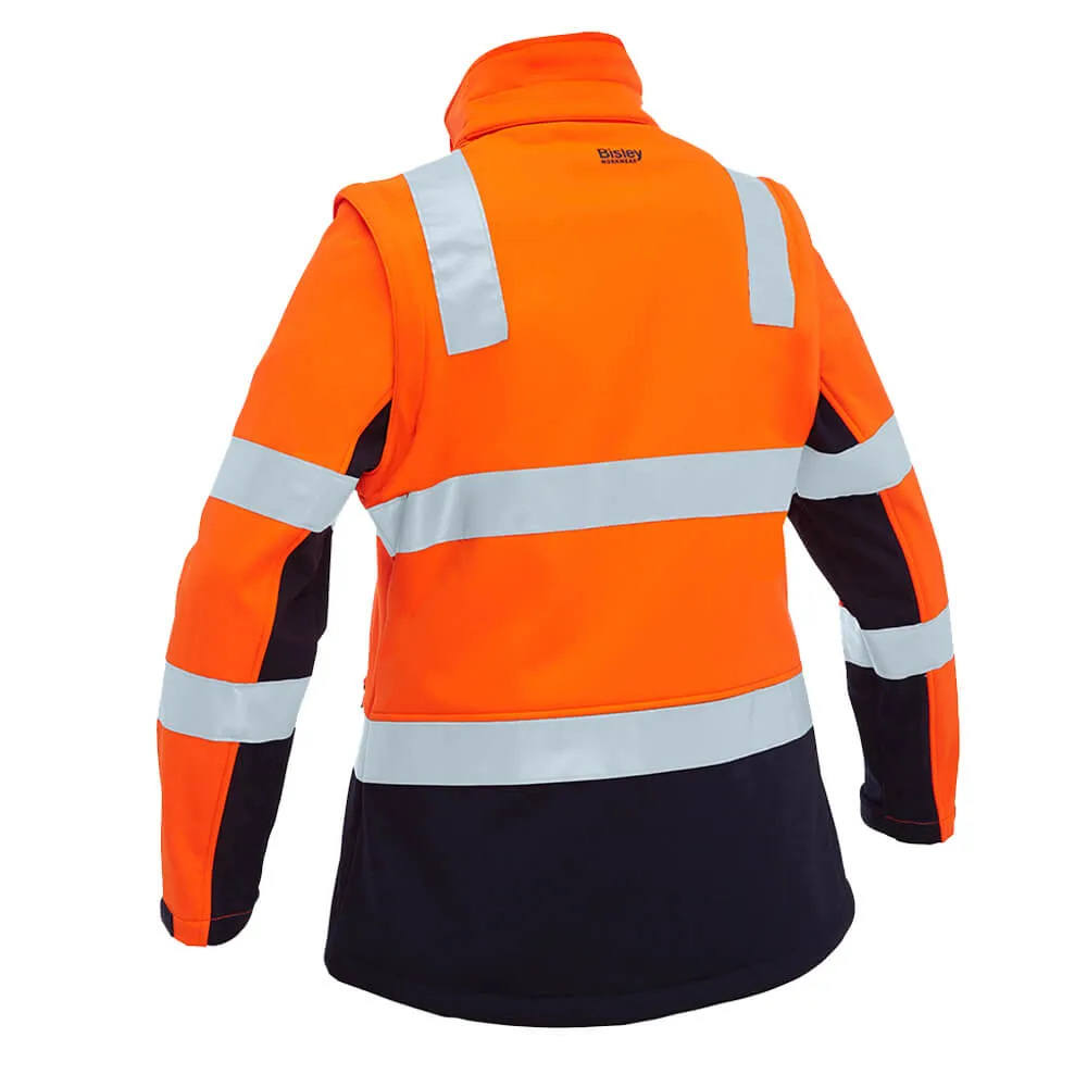 Bisley BJL6078T Women?s Taped Two Tone Hi Vis 3-In-1 Soft Shell Jacket