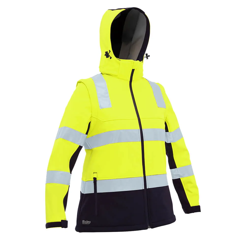 Bisley BJL6078T Women?s Taped Two Tone Hi Vis 3-In-1 Soft Shell Jacket