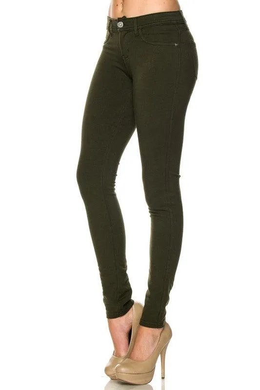 Brazilian cut mid-rise stretch skinny pants (MORE COLORS)