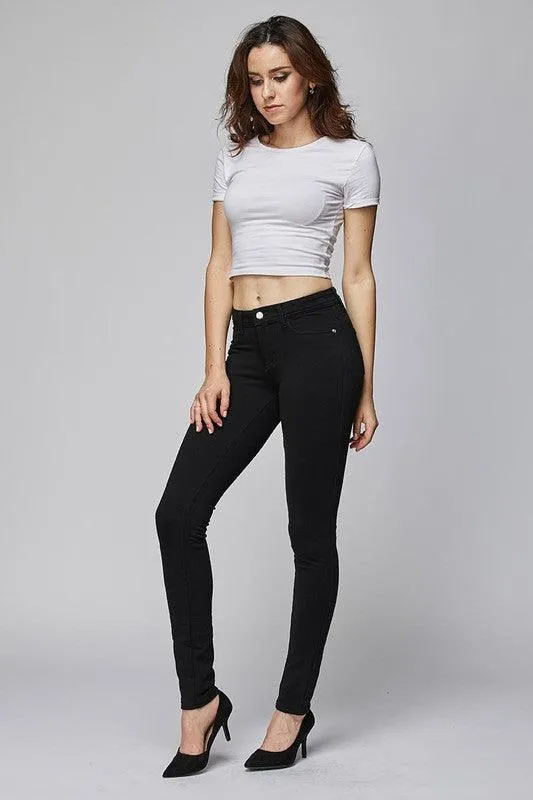 Brazilian cut mid-rise stretch skinny pants (MORE COLORS)