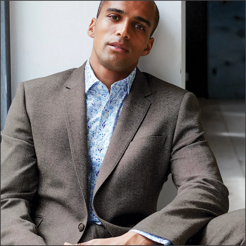 Brook Taverner Clifford Grey Donegal Wool Suit - Waistcoat Optional==