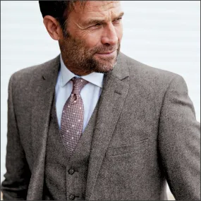 Brook Taverner Clifford Grey Donegal Wool Suit - Waistcoat Optional==