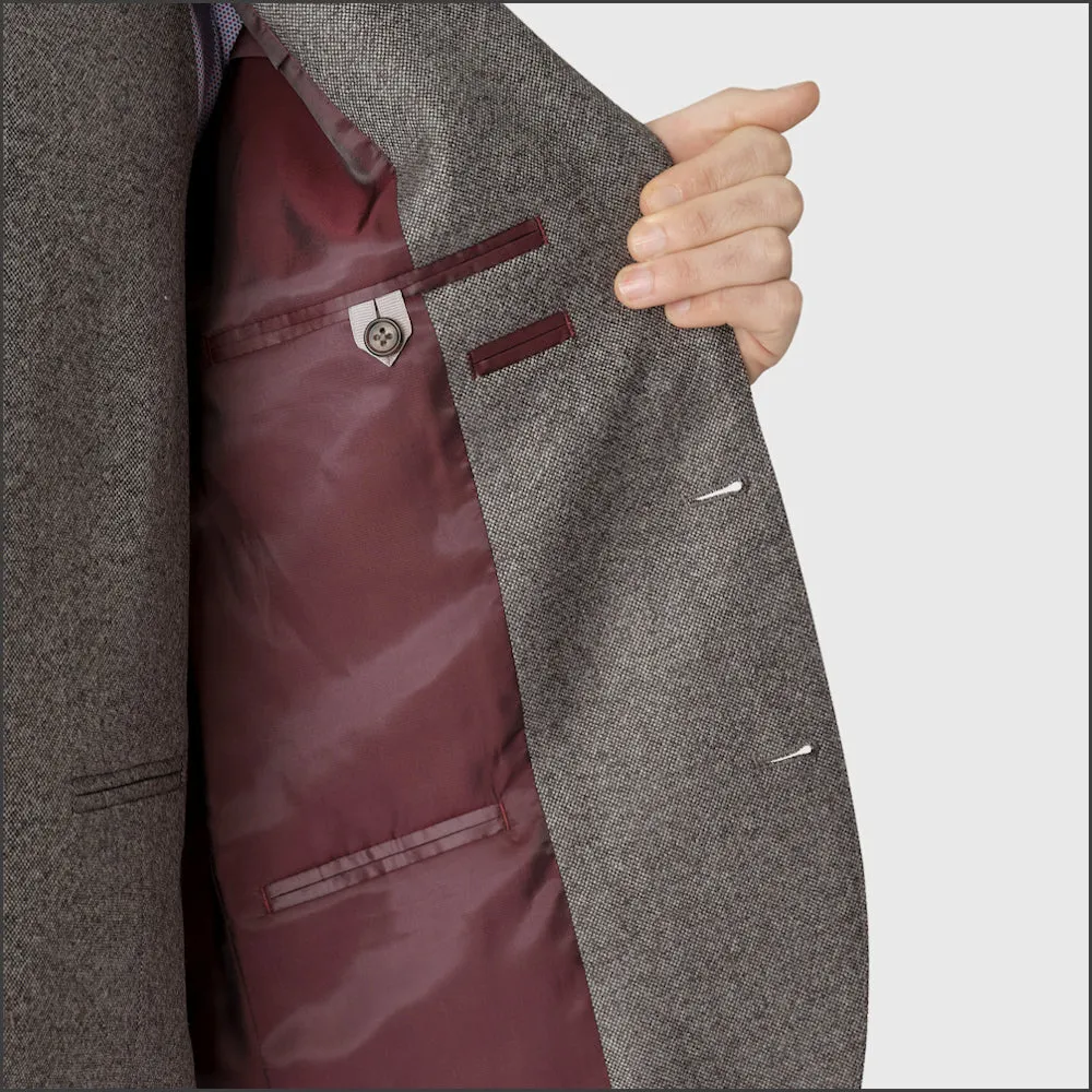 Brook Taverner Clifford Grey Donegal Wool Suit - Waistcoat Optional==