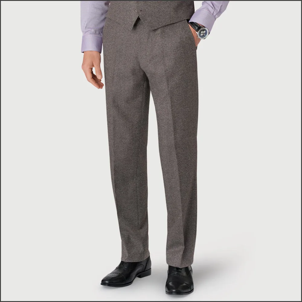 Brook Taverner Clifford Grey Donegal Wool Suit - Waistcoat Optional==