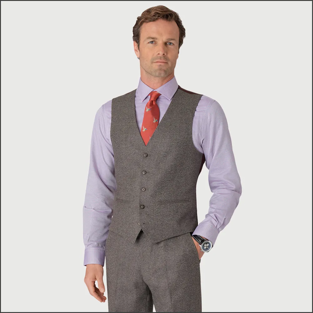 Brook Taverner Clifford Grey Donegal Wool Suit - Waistcoat Optional==