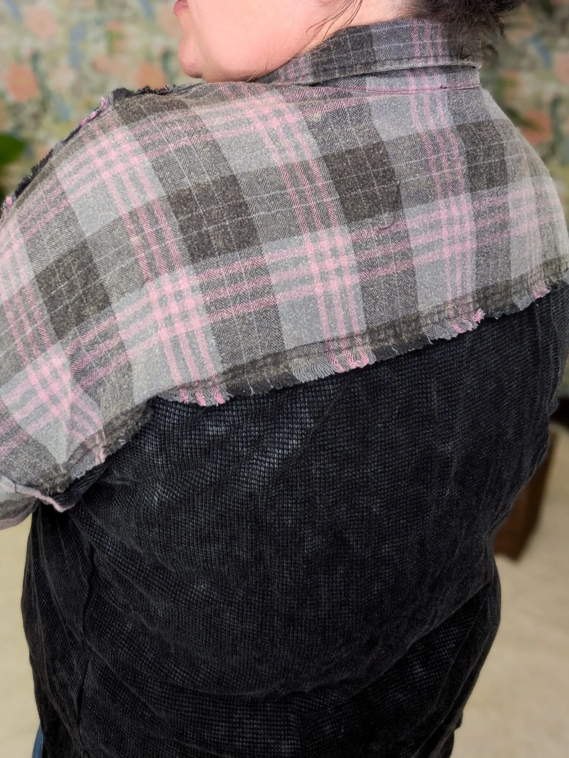 Calla Plaid   Waffle Mix Long Sleeve Buttondown Top (3 colors!)