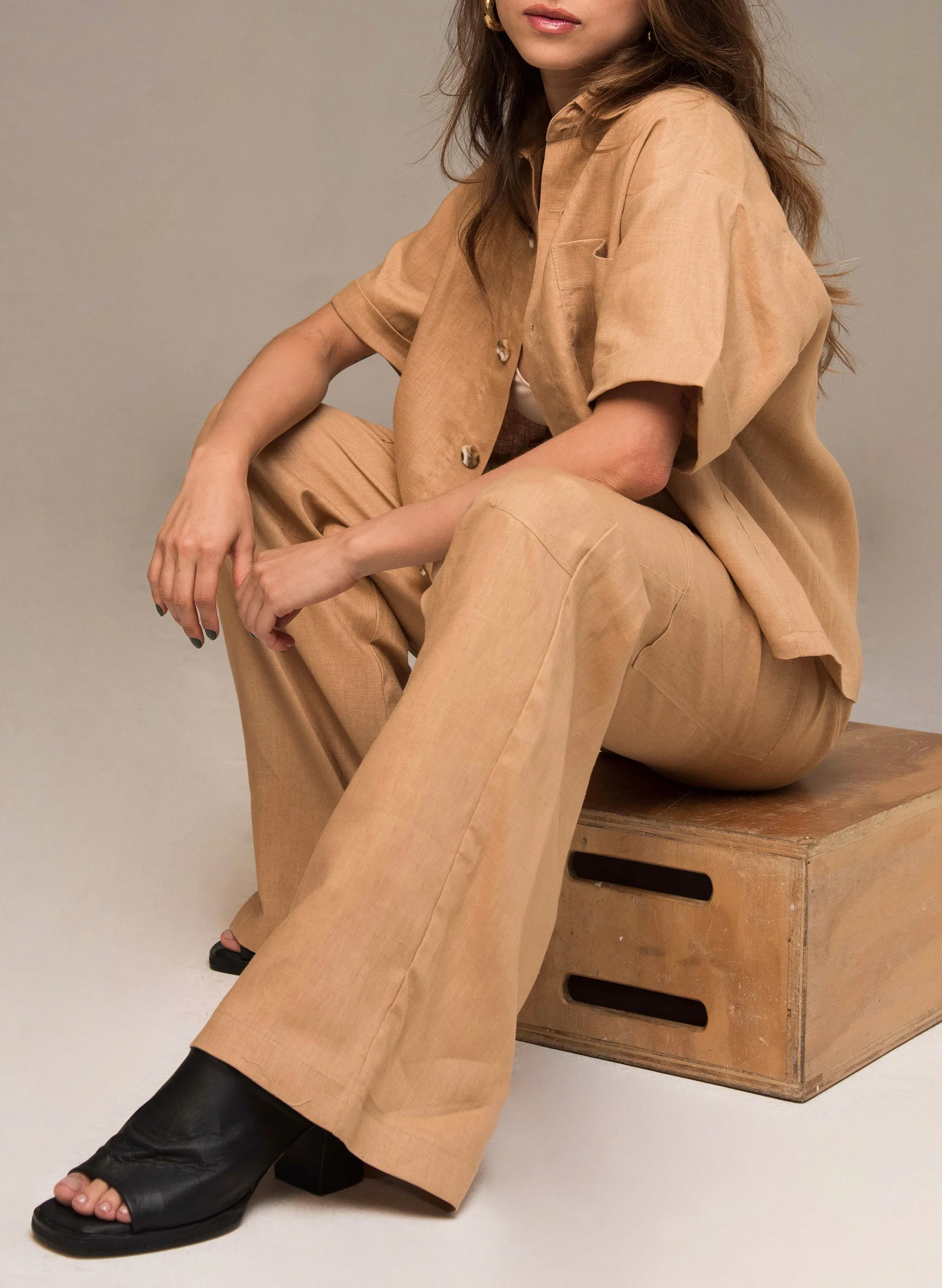 Carpenter Linen Pant - Camel