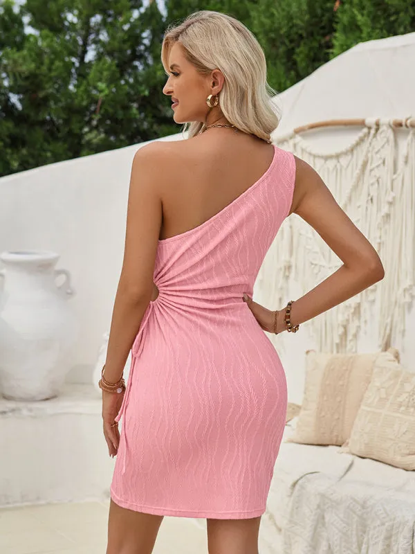 Cocktail One-Shoulder Cutout Dress for Summer
