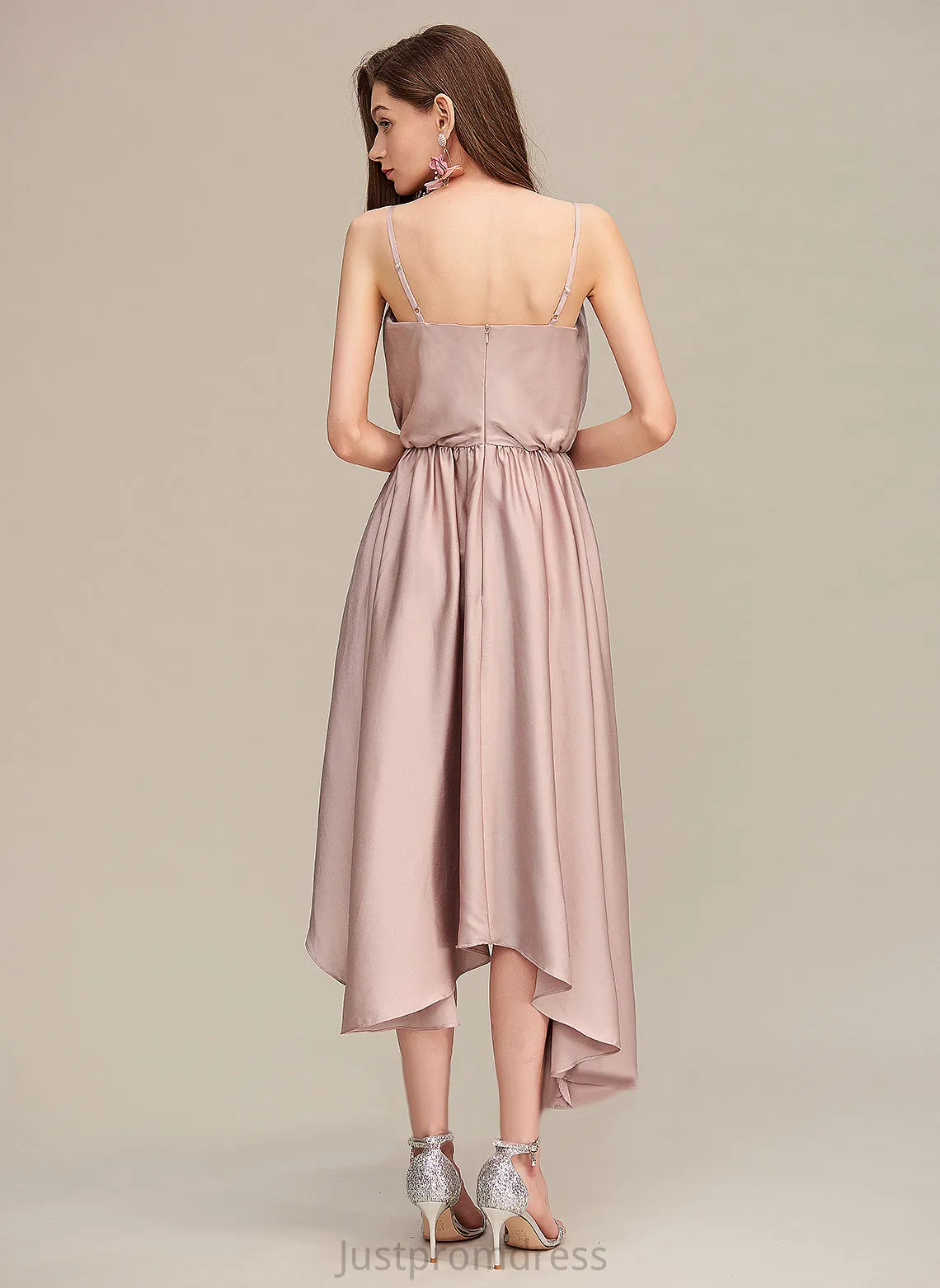 Cowl Blends Neck A-Line Asymmetrical Cocktail Dresses Cotton Dress Aleena Cocktail