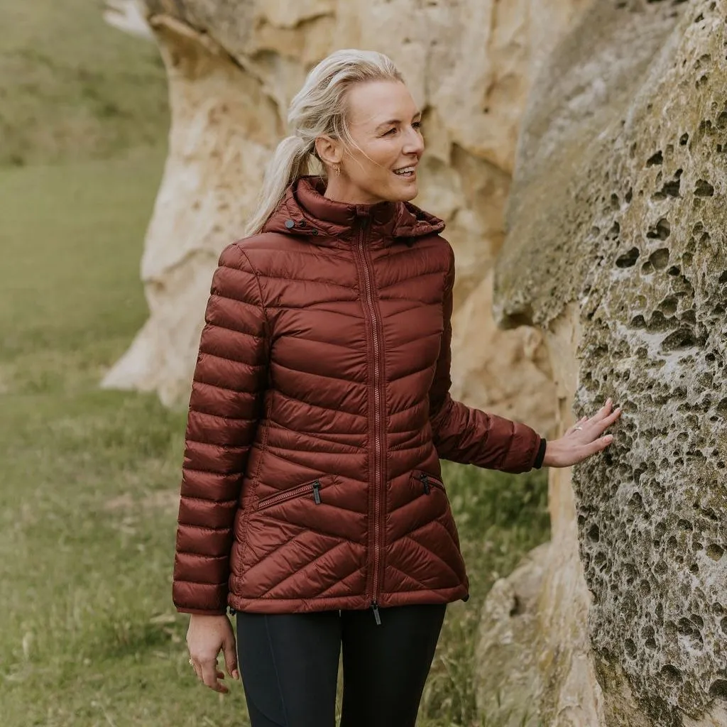 Cushla Women's 90/10 Packable Down Jacket - Cabernet