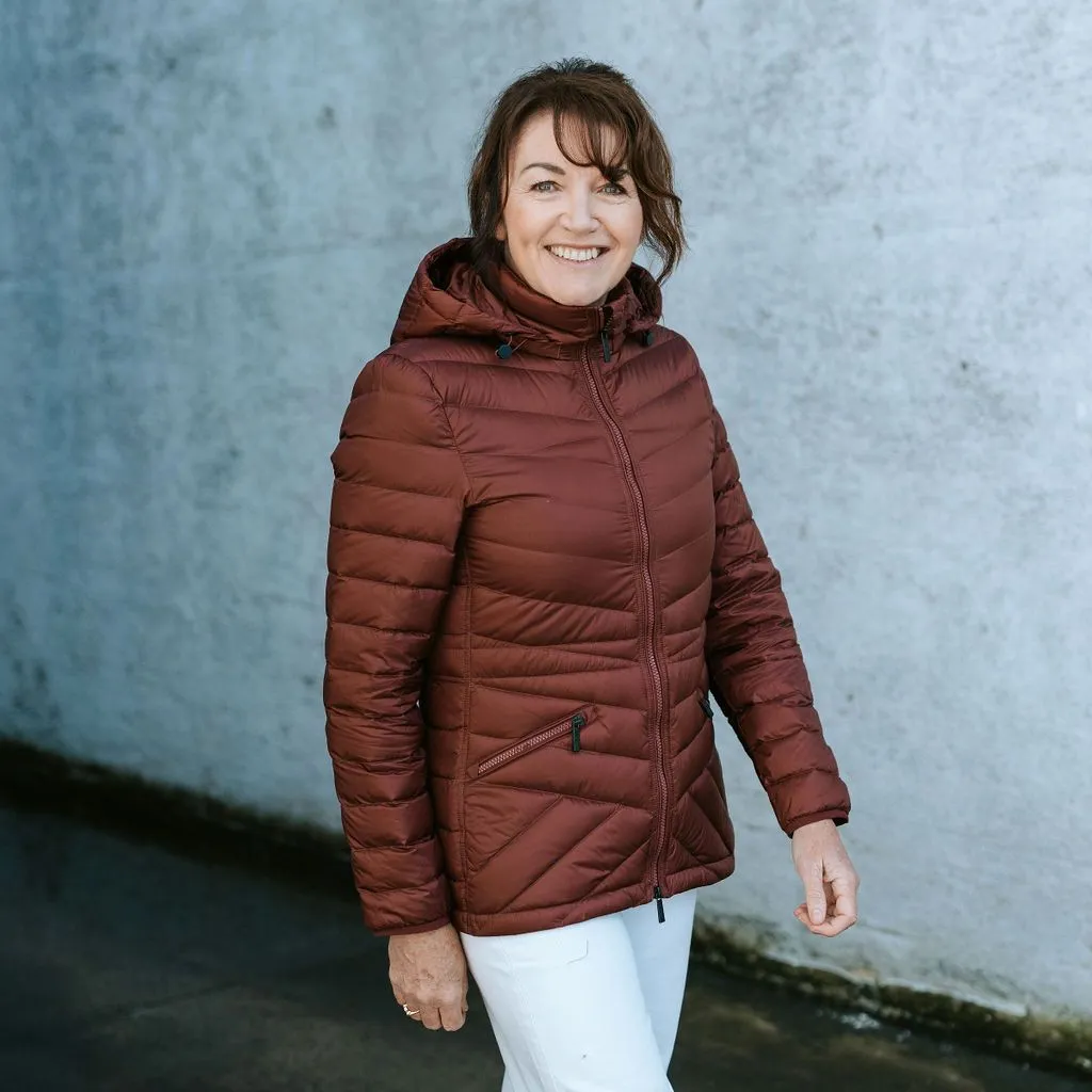 Cushla Women's 90/10 Packable Down Jacket - Cabernet