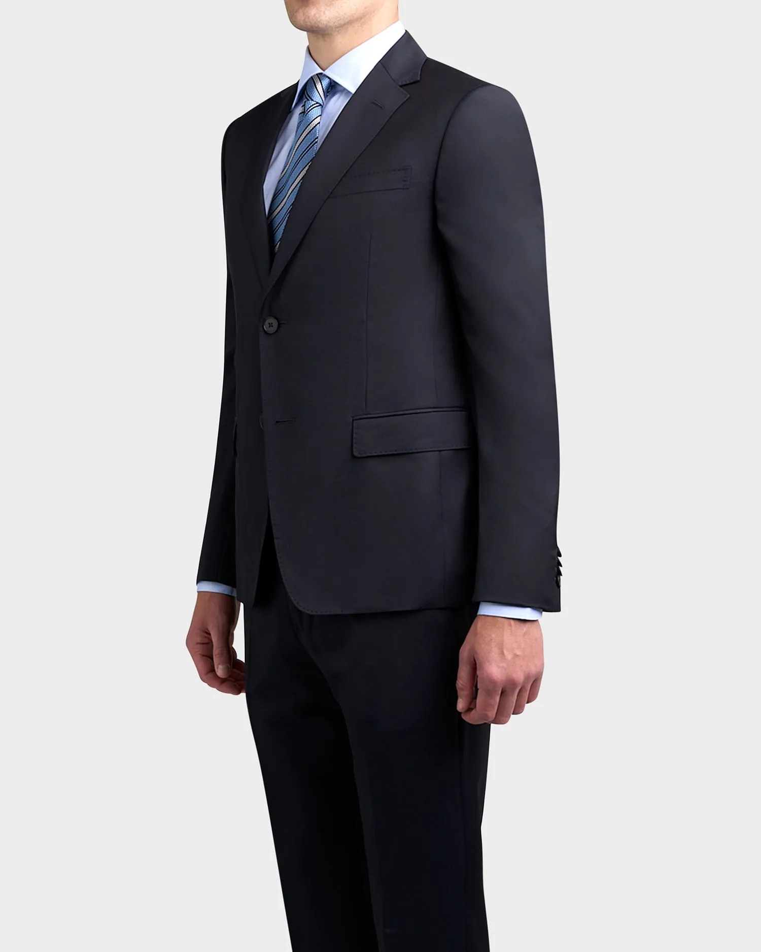 Dark Midnight Tailored Wool Mohair Suit