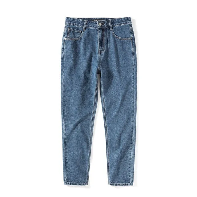 Denim Jeans Men New Loose Cotton Jeans Man Autumn Tap
