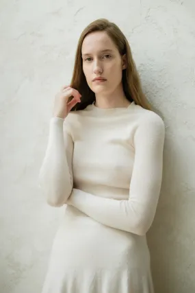 Girocollo a coste in lana merino extra fine (maglia 3D)