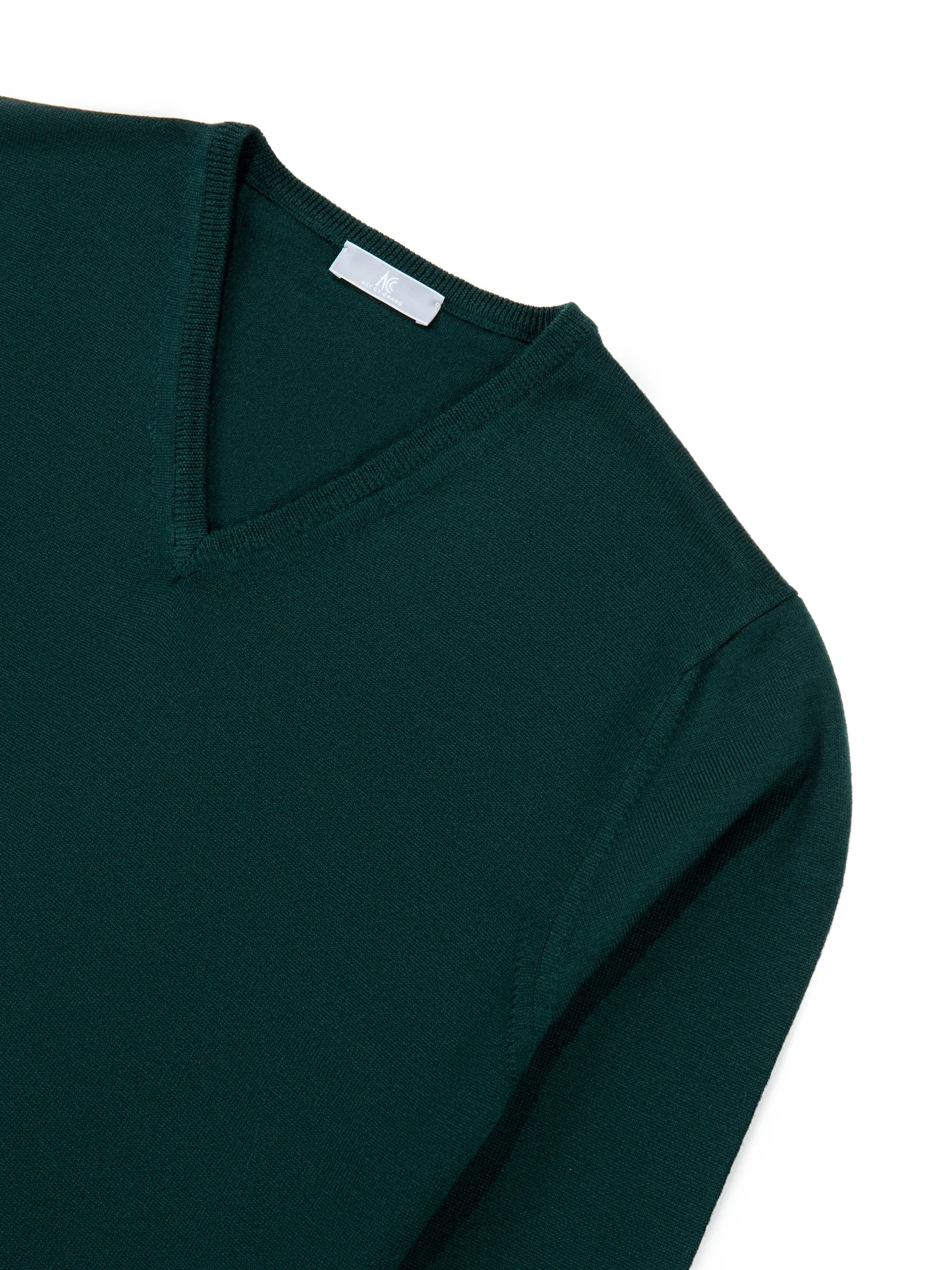 Green V-Neck Long-Sleeve Sweater