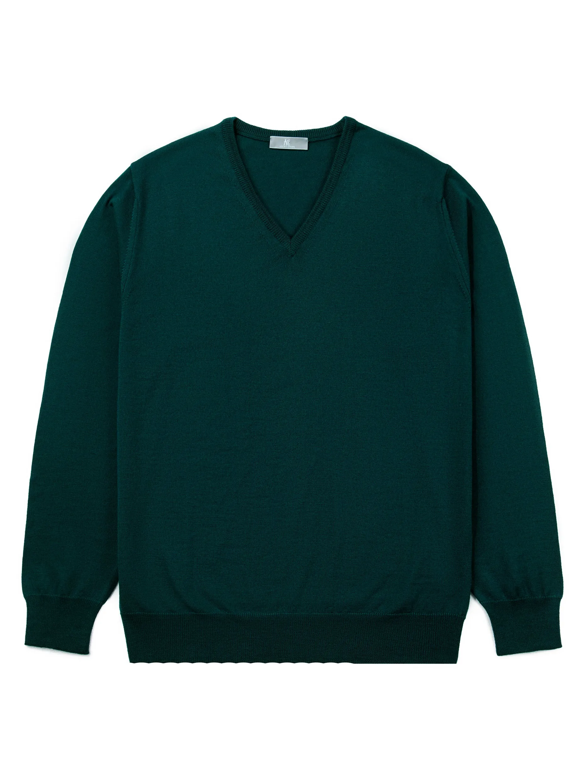 Green V-Neck Long-Sleeve Sweater