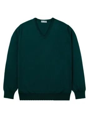 Green V-Neck Long-Sleeve Sweater