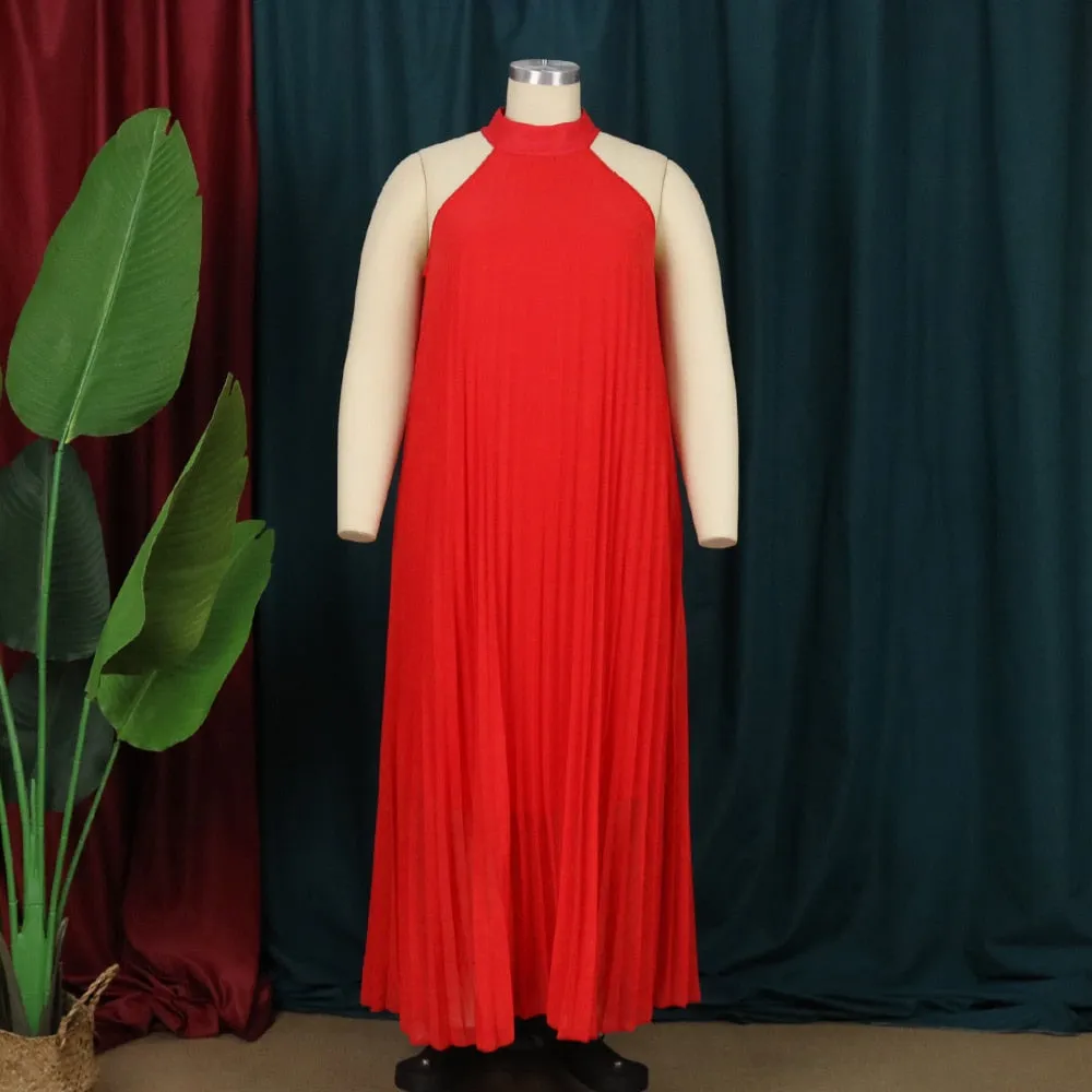 Halter Long Loose Chiffon Sleeveless Cocktail Gown