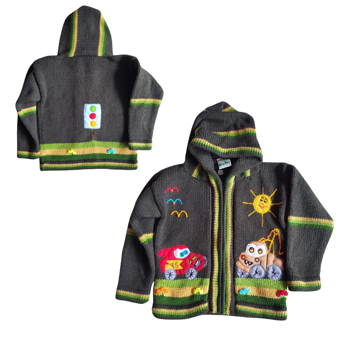 Hand-stitched Kids Hoodies, Merino Wool, Made in Peru