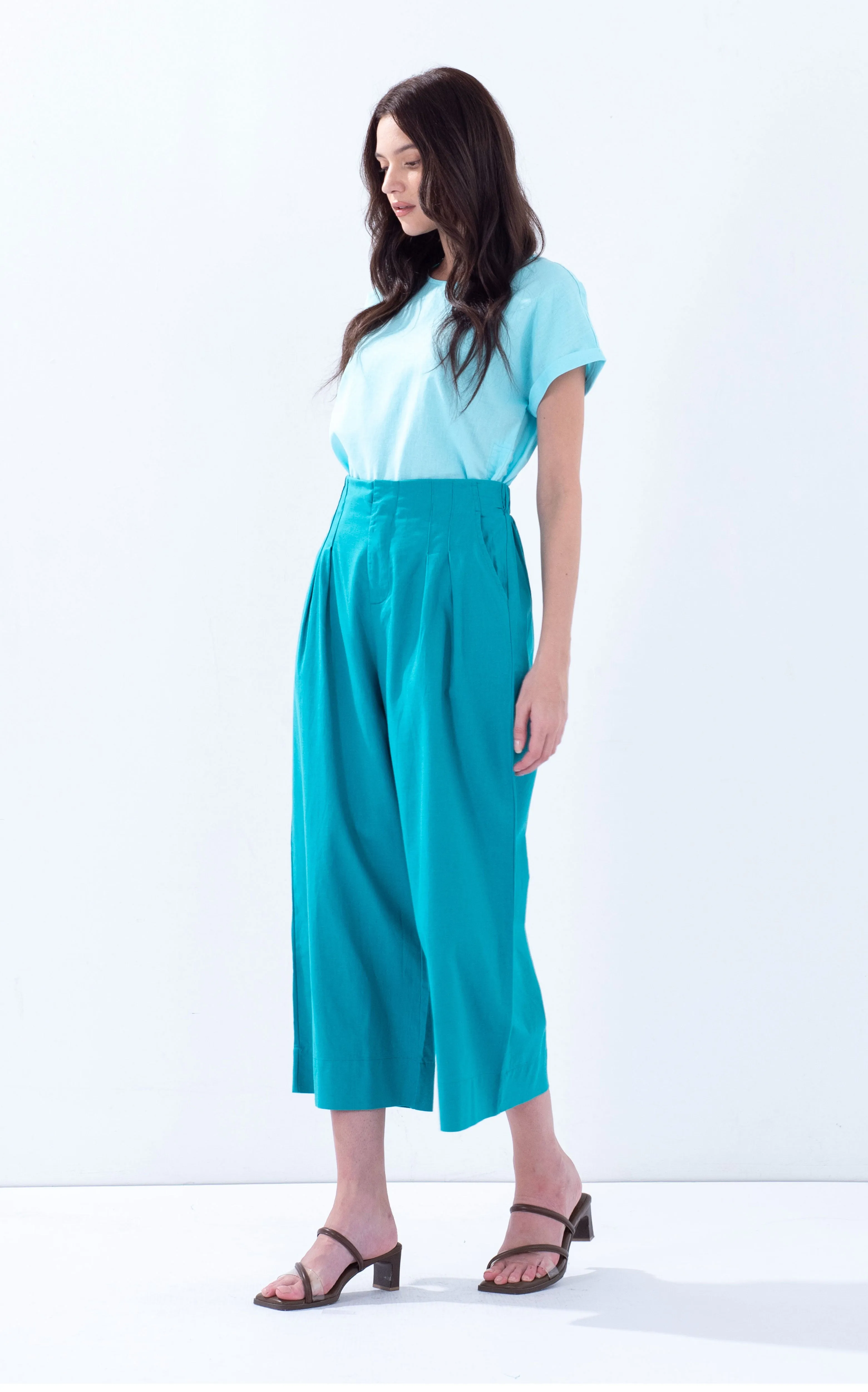 High-Waisted Linen Pants
