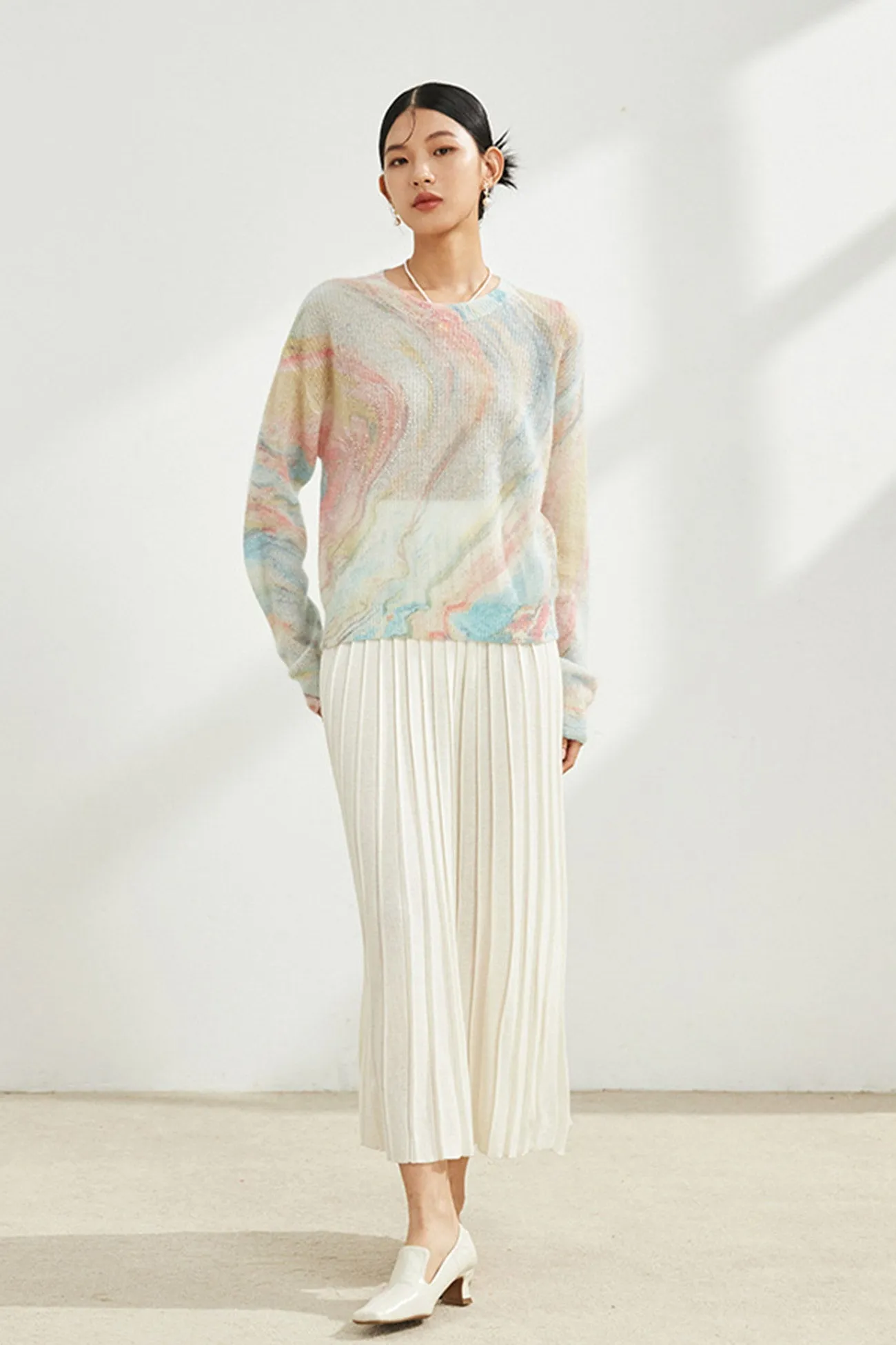 kamames Crew Neck Gradient Wool Sweater