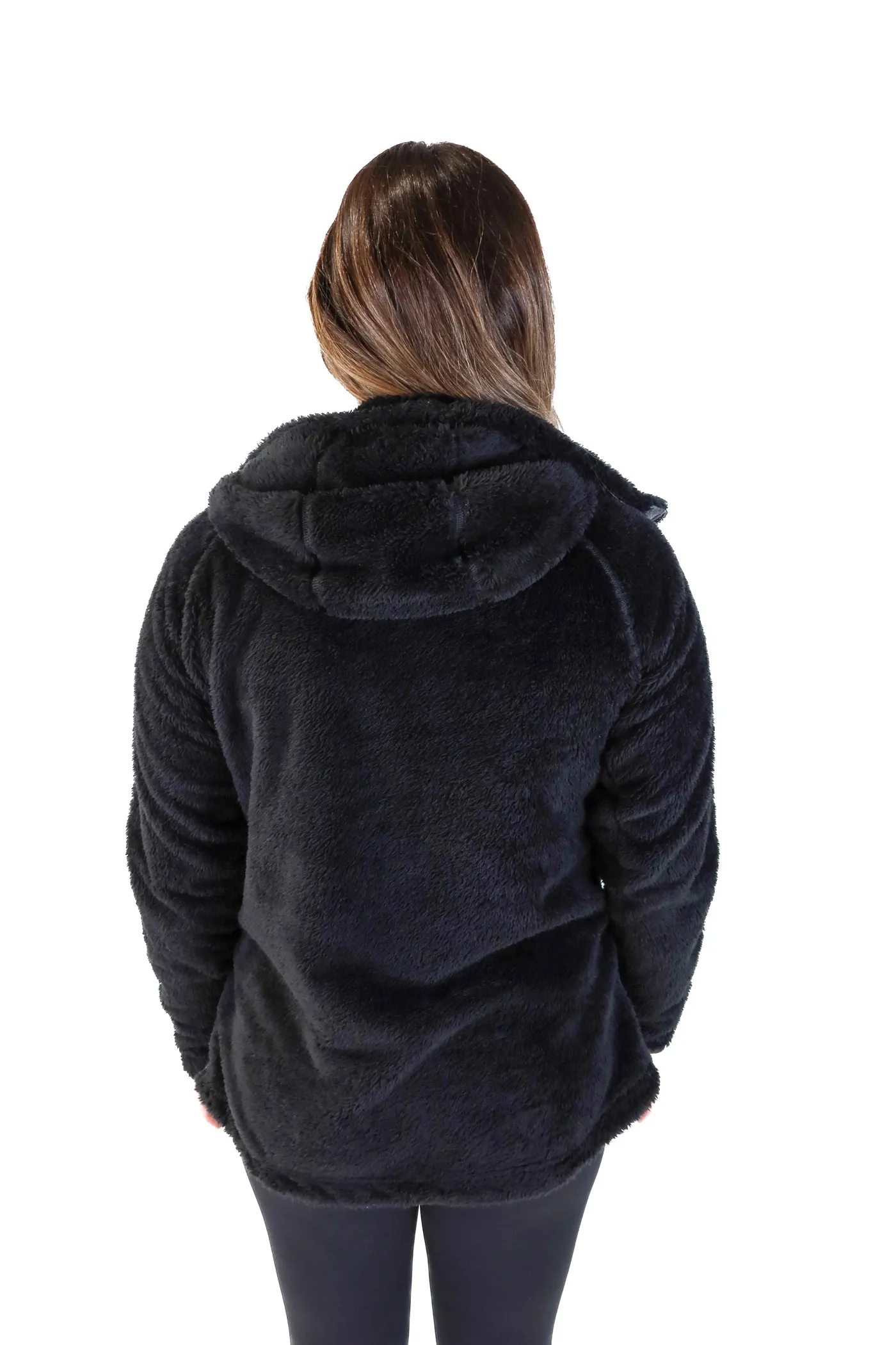 Kuhl black furry zip up jacket (L; retail $189)