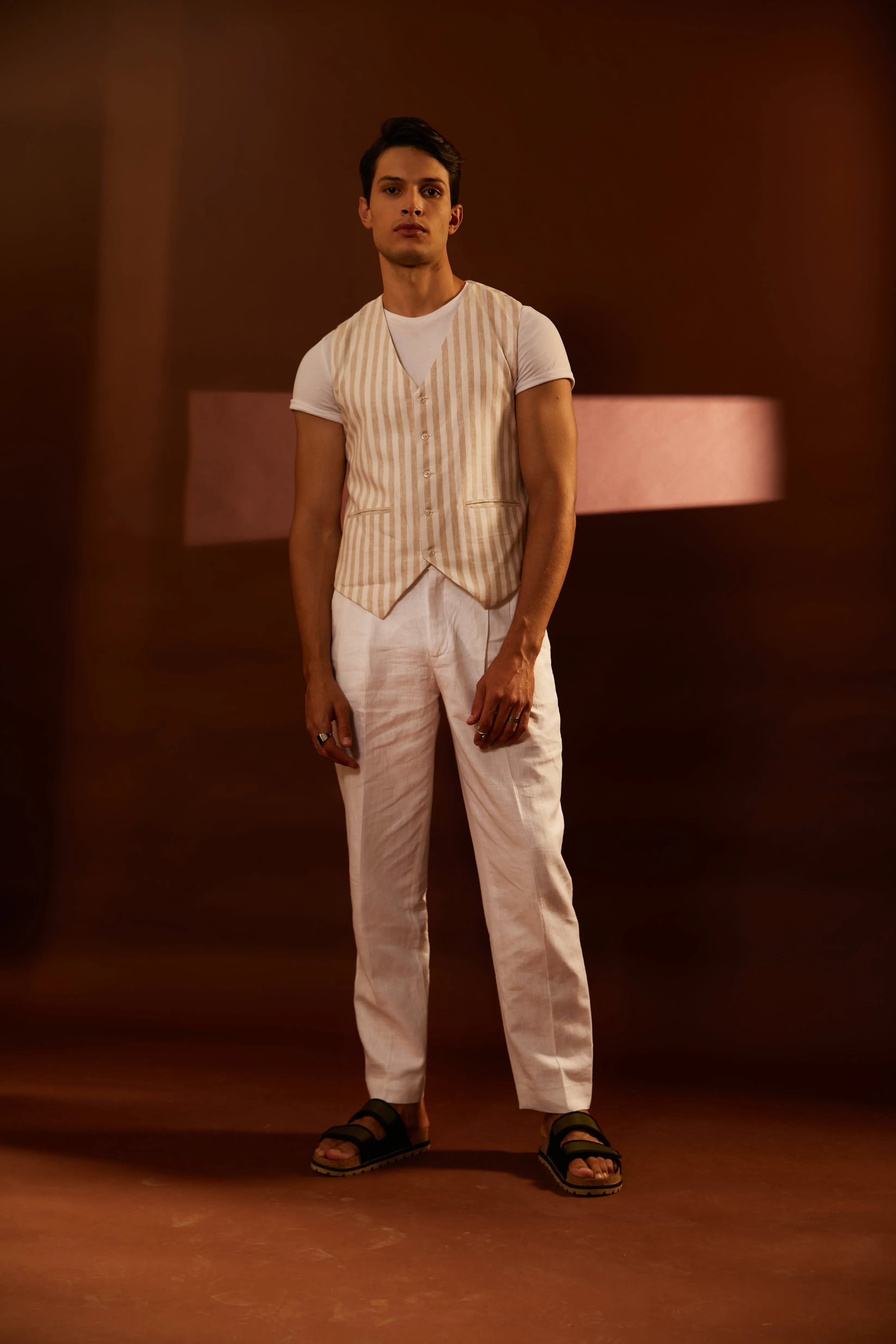 Linen Waist Coat Set