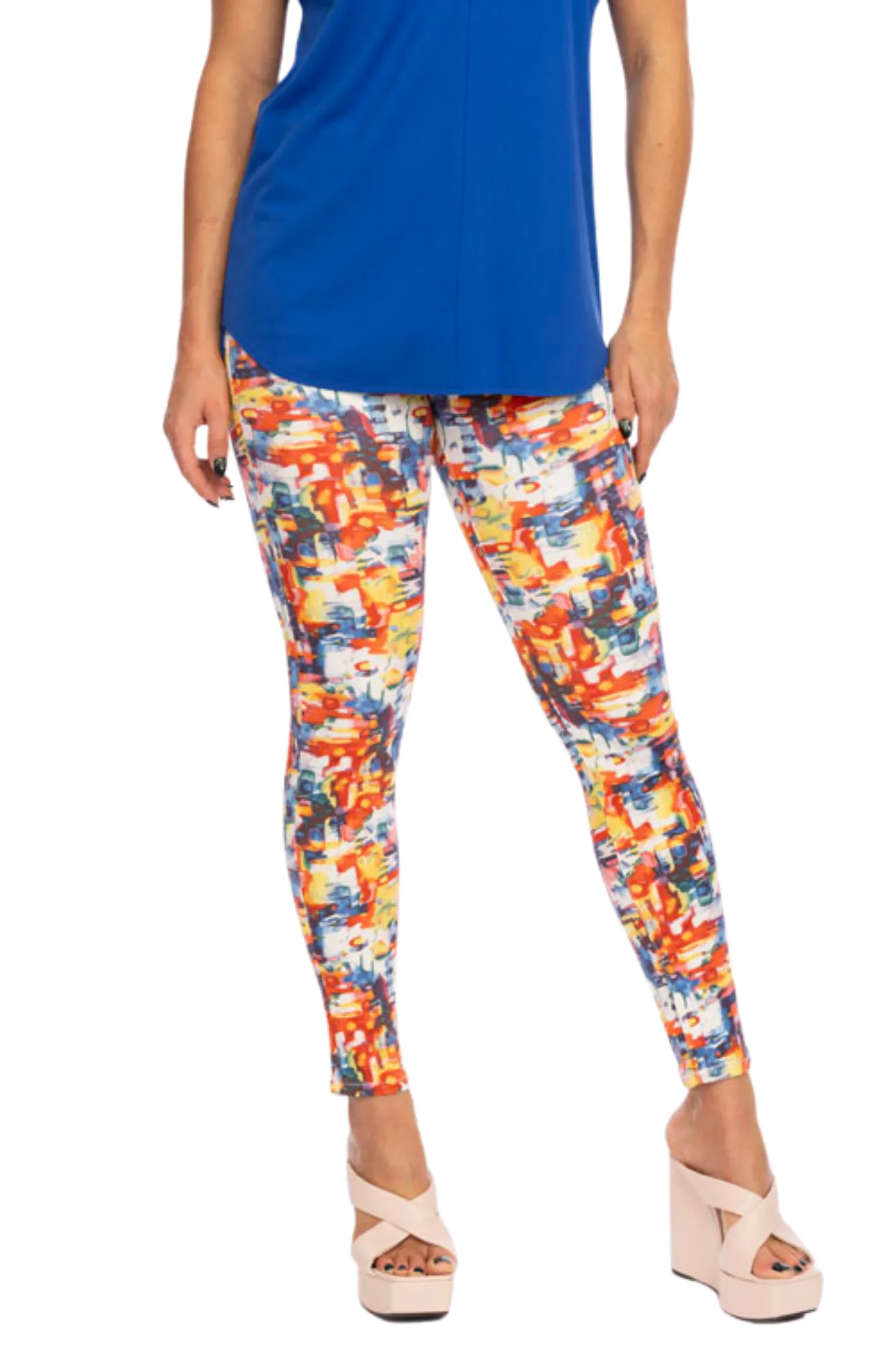 LIOR Women's Bright Multi Square Print Sinny Legging Jeans - "Jane"