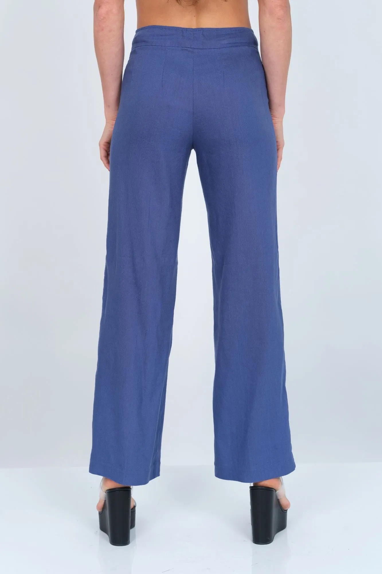 LIOR Women's Wide Leg Stretch Linen Pull On Pant - "Stella