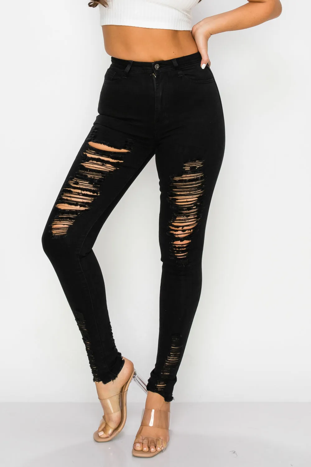 LO-198 RIPPED SKINNY DENIM