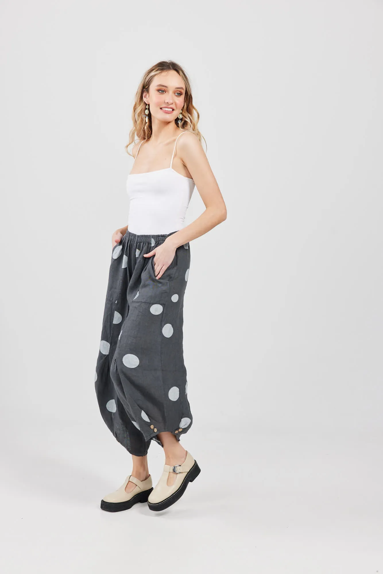 Lulu Polka Dot Linen Pants