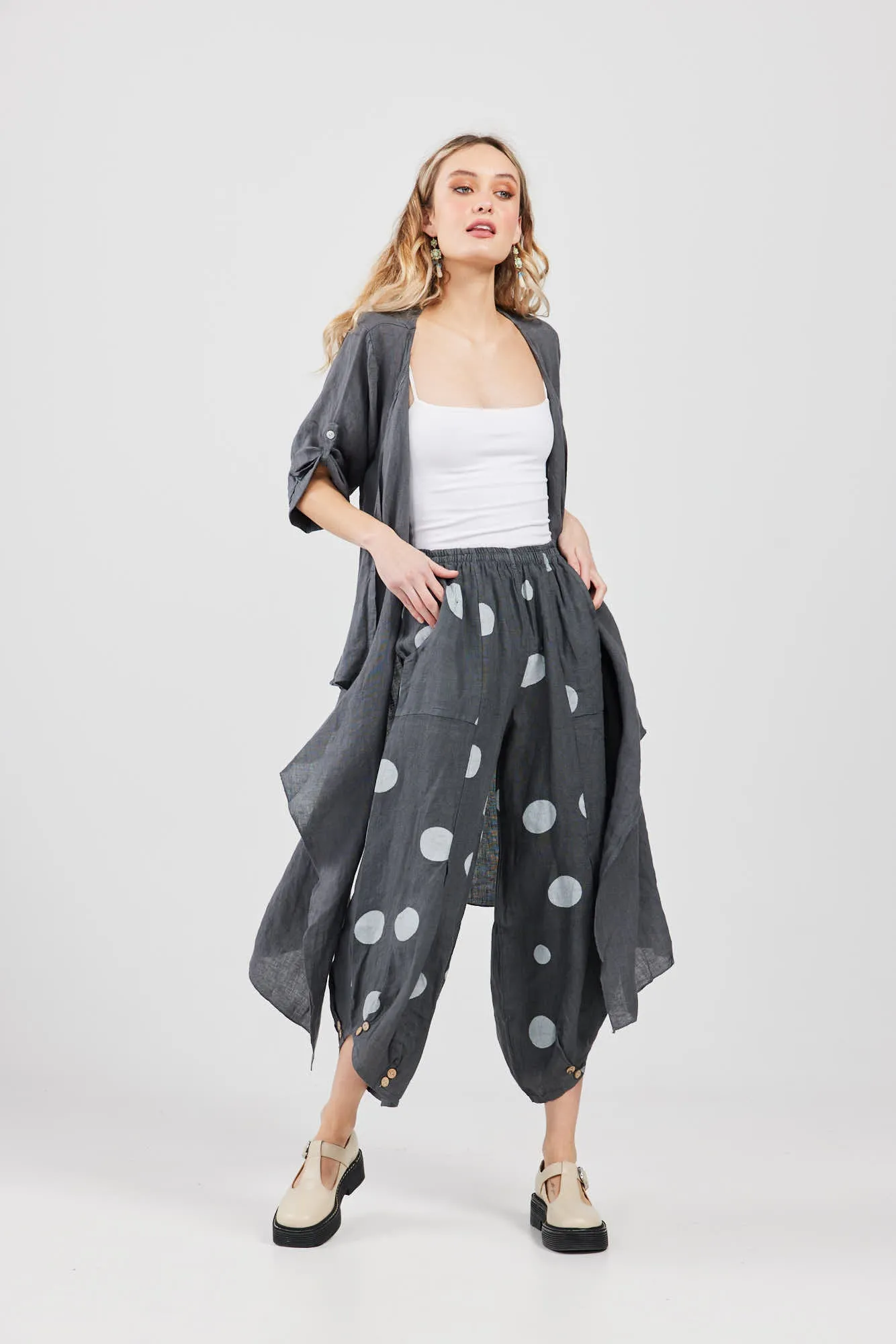 Lulu Polka Dot Linen Pants