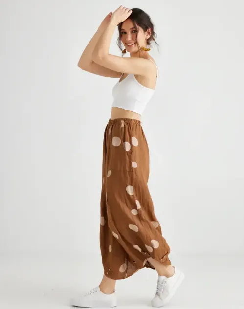 Lulu Polka Dot Linen Pants