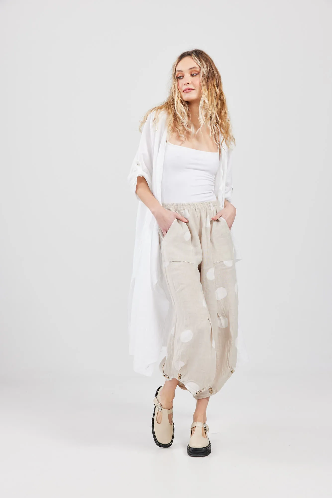 Lulu Polka Dot Linen Pants